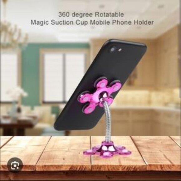 Pink Flower Style Flexible cell phone stand with suction cups. New with tags - Picture 2 of 14
